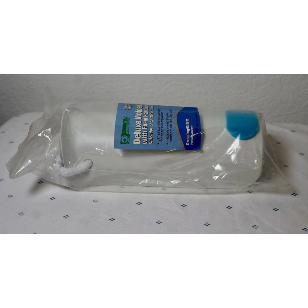 Essential Medical SOCK AID Deluxe Molded with Foam‎ HANDLES Easy Application